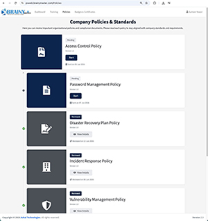 BrainyMaster policies and assignment page